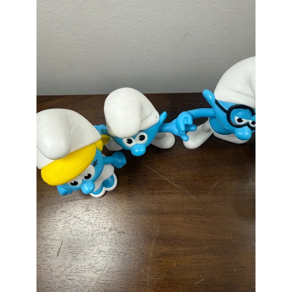 Smurfs Figure Lot of 5 Smurfette Brainy Smurf Blue Burger King Collectibles